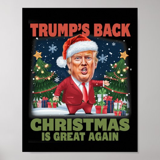 Kerstman Trump Dance Make Christmas Great Again le Poster (Voorkant)