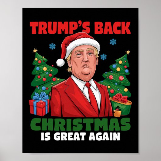 Kerstman Trump Dance Make Christmas Great Again le Poster (Voorkant)