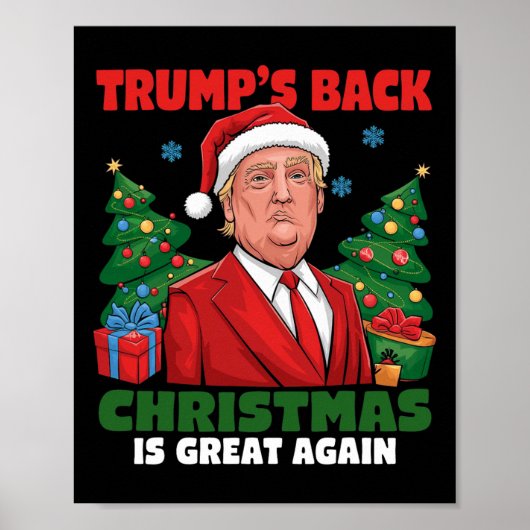Kerstman Trump Dance Make Christmas Great Again le Poster (Voorkant)