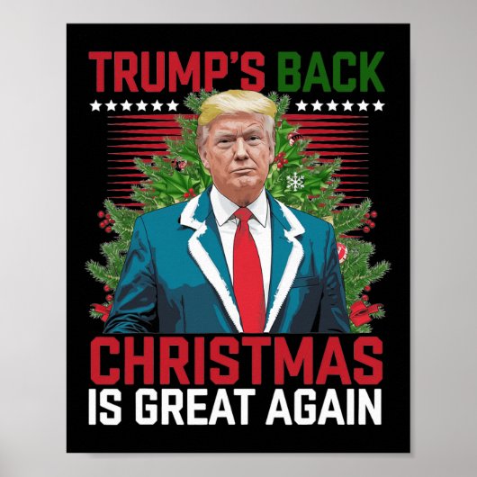 Kerstman Trump Dance Make Christmas Great Again le Poster (Voorkant)