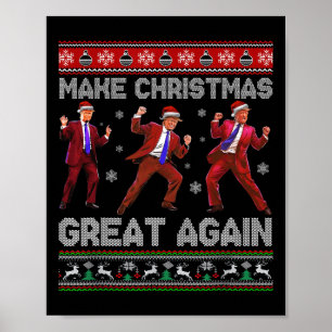 Kerstman Trump Dance Make Christmas Great Again le Poster