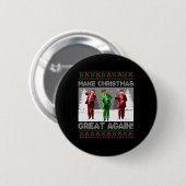 Kerstman Trump Dance Make Christmas Great Again le Ronde Button 5,7 Cm (Voorkant /achterkant)