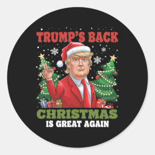 Kerstman Trump Dance Make Christmas Great Again le Ronde Sticker