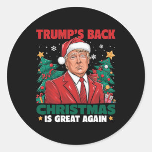 Kerstman Trump Dance Make Christmas Great Again le Ronde Sticker