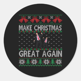 Kerstman Trump Dance Make Christmas Great Again le Ronde Sticker