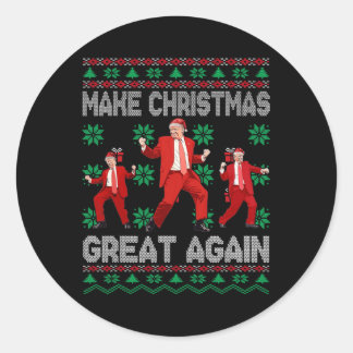 Kerstman Trump Dance Make Christmas Great Again le Ronde Sticker