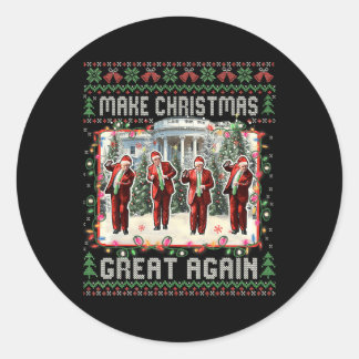 Kerstman Trump Dance Make Christmas Great Again le Ronde Sticker