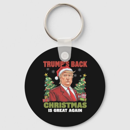 Kerstman Trump Dance Make Christmas Great Again le Sleutelhanger (Voorkant)