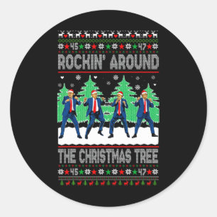 Kerstman Trump Danst Danst Rond De Chris Ronde Sticker