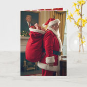 Kerstman Trump in het Oval Office Kaart (Gele Bloem)
