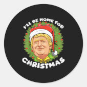 Kerstman Trump is 20 jaar thuis Ronde Sticker (Voorkant)