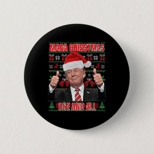 Kerstman Trump Kerst Humor Funny Trump Xmas 1 Ronde Button 5,7 Cm