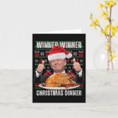 Kerstman Trump Kerst Humor Funny Trump Xmas 4 Kaart (Gele Bloem)