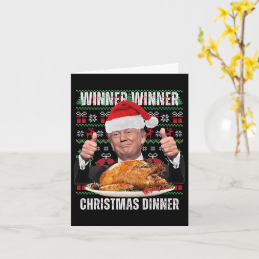 Kerstman Trump Kerst Humor Funny Trump Xmas 4 Kaart (Gele Bloem)