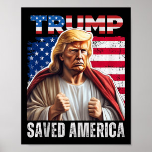 Kerstman Trump Kerst Humor Funny Trump Xmas Tank Poster