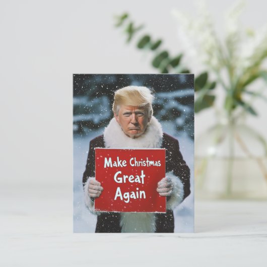 Kerstman Trump: "Maak kerst weer geweldig" Briefkaart (Staand voorkant)