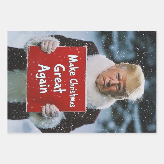 Kerstman Trump: "Maak kerst weer geweldig" Inpakpapier Vel (Voorkant 3)