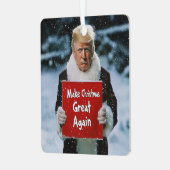 Kerstman Trump: "Maak kerst weer geweldig" Metalen Ornament (Voorkant links)