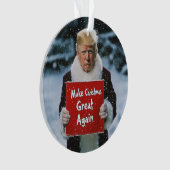 Kerstman Trump: "Maak kerst weer geweldig" Ornament (voorkant)