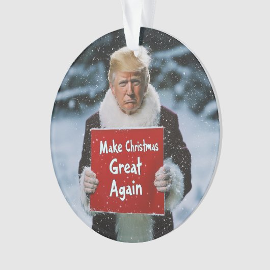 Kerstman Trump: "Maak kerst weer geweldig" Ornament (voorkant)