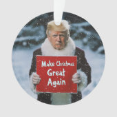 Kerstman Trump: "Maak kerst weer geweldig" Ornament (voorkant)