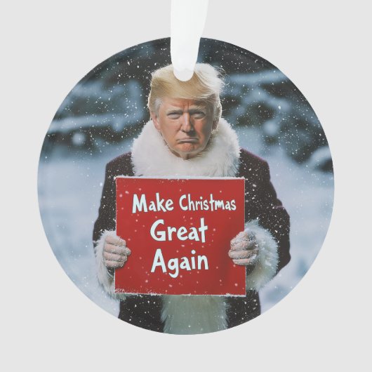 Kerstman Trump: "Maak kerst weer geweldig" Ornament (voorkant)