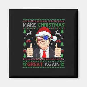 Kerstman Trump maakt kerst weer geweldig Xmas Ugly Magneet