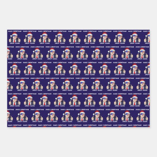 Kerstman Trump maakt kerst weer trendy Inpakpapier Vel (Voorkant 3)