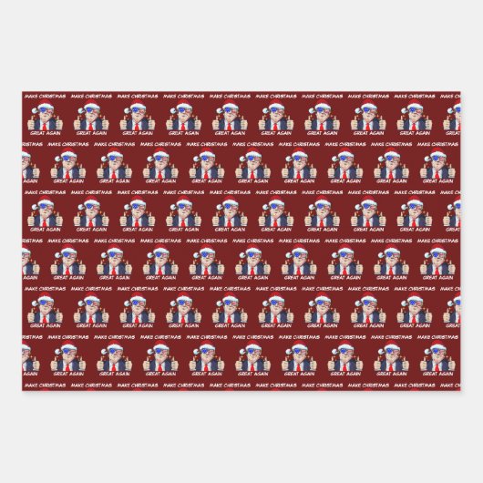 Kerstman Trump maakt kerst weer trendy Inpakpapier Vel (Voorkant 2)