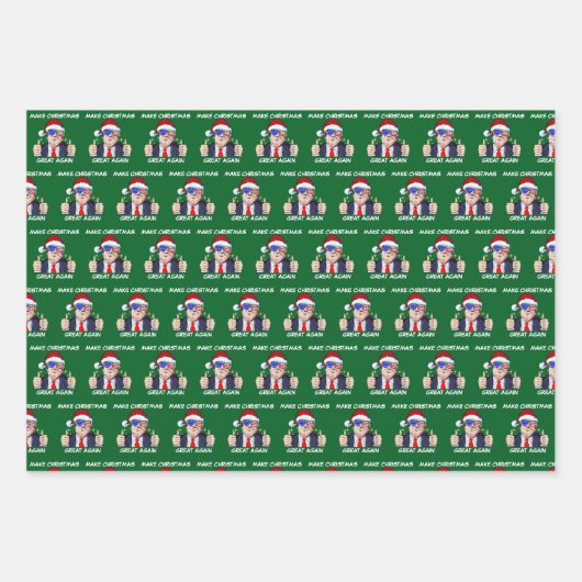 Kerstman Trump maakt kerst weer trendy Inpakpapier Vel (Voorkant)