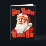 Kerstman Trump Vintage Je Kunt Maar Better Afwacht Kaart<br><div class="desc">Kerstman Trump Vintage Je Kunt Maar Better Afwachten Twee Zijden</div>