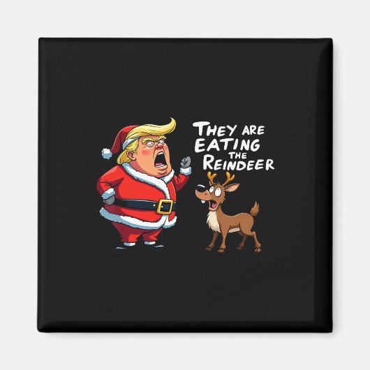 Kerstman Trump, ze eten het rood Magneet (Voorkant)