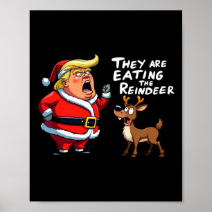 Kerstman Trump, ze eten het rood Poster