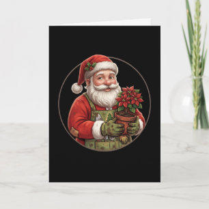 Kerstman Tuinman Poinsettia Kerst Ornament Kaart