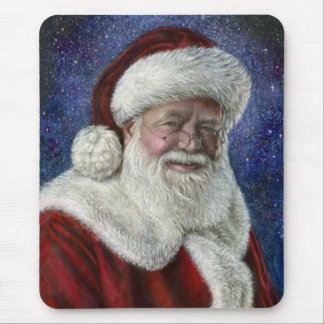Kerstman tussen de sterren muismat