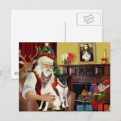 Kerstman - Twee gladharige foxterriërs Feestdagenkaart (Voorkant / Achterkant)