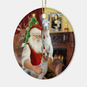 Kerstman - Twee lama's (Moeder+kind) Keramisch Ornament (Links)