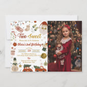 Kerstman twee lieve verjaardag partij foto kaart (Voorkant)