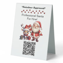 Kerstman Twee Zijden Visitekaartje Bewerkbare QR-c