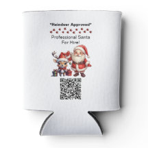Kerstman Twee Zijden Zakelijke Kaart Bewerkbare QR