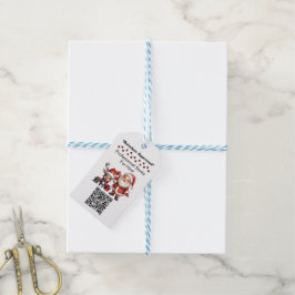 Kerstman Twee Zijden Zakelijke Kaart Bewerkbare QR Cadeaulabel
