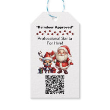 Kerstman Twee Zijden Zakelijke Kaart Bewerkbare QR