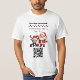 Kerstman Twee Zijden Zakelijke Kaart Bewerkbare QR T-shirt