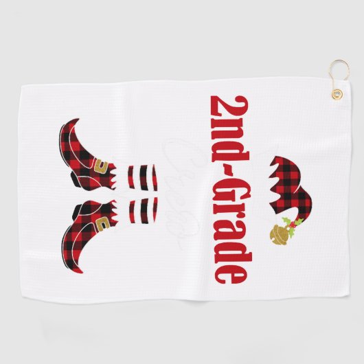 Kerstman tweede klas Elf-leraar student Golfhanddoek (Horizontaal)