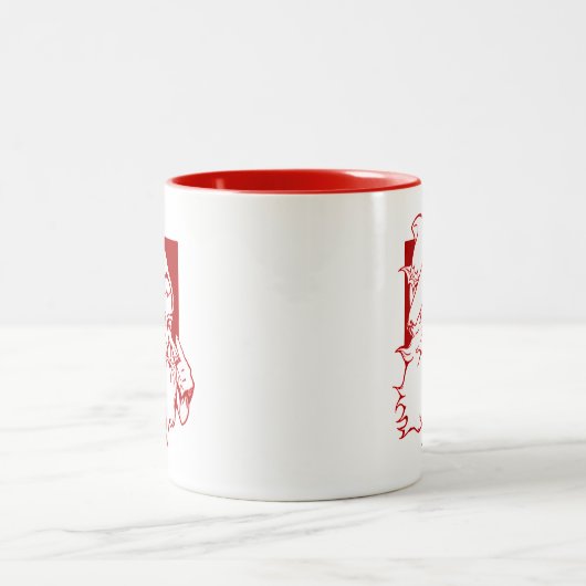  kerstman tweekleurige koffiemok (Center)