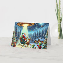 Kerstman UFO Buitenaardse Helpers Kerstmis