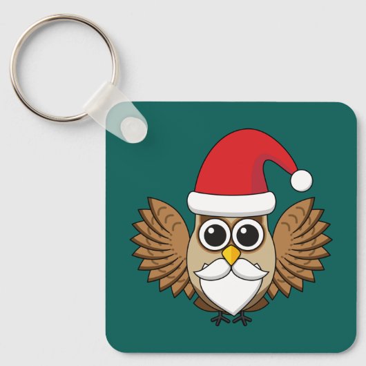 Kerstman Uil Sleutelhanger (Voorkant)