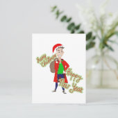 Kerstman uit de buurt flat kerstkaart (Staand voorkant)