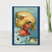 Kerstman uit de jaren 40 met eigen bericht kaart (Voorkant)