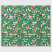 kerstman uit de jaren '60 met ouders cadeaupapier (Vlak)